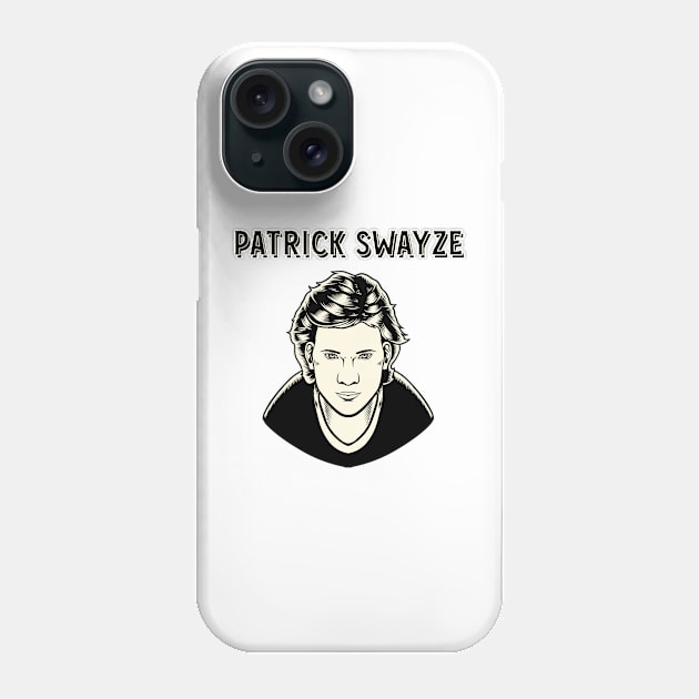 Patrick Swayze - Retro 90s Fan Art Design Phone Case by margueritesauvages