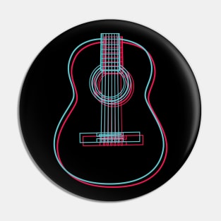 3D Classical Acoustic Guitar Body Outline Pin