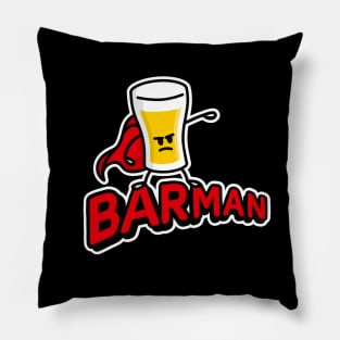 Barman, vintage Superhero comic Barkeeper Bartender Waiter Pillow