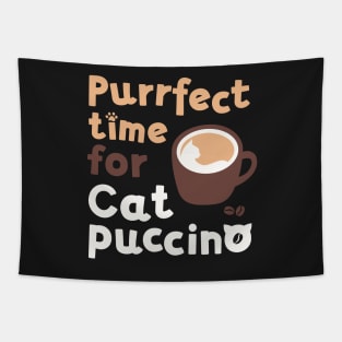 Purrfect time for Catpuccino Tapestry