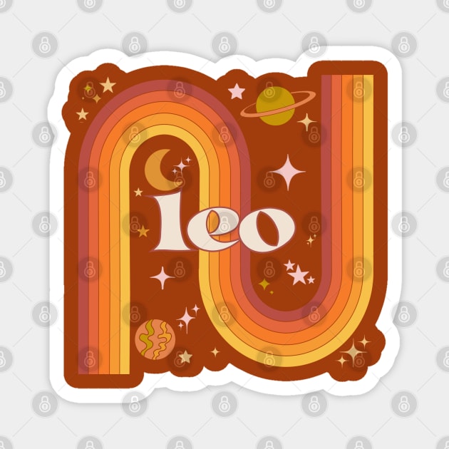 Leo Warm Rainbow - 70s Leo Zodiac Magnet by Deardarling
