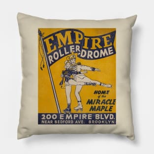 Empire Brooklyn Roller Rink Vintage Defunct Skating Club Pillow