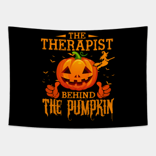 Mens The CHEF Behind The Pumpkin T shirt Funny Halloween T Shirt_THERAPIST Tapestry