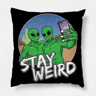 Alien Mobile Phone Selfie Ufo Pillow