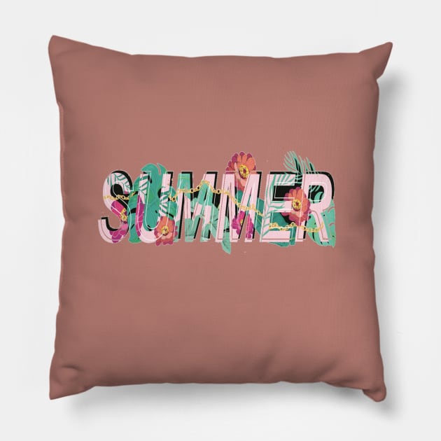 Hawaii Beach Summer Pillow by AMK