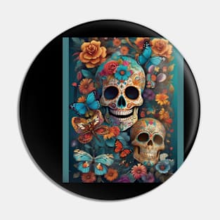 Enchanting Sugar Skull Art: Celebrating Day of the Dead Pin