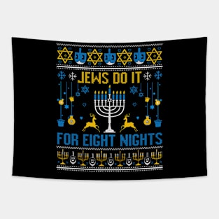 Hanukkah Gift Menorah Funny Ugly Christmas Sweater Tapestry