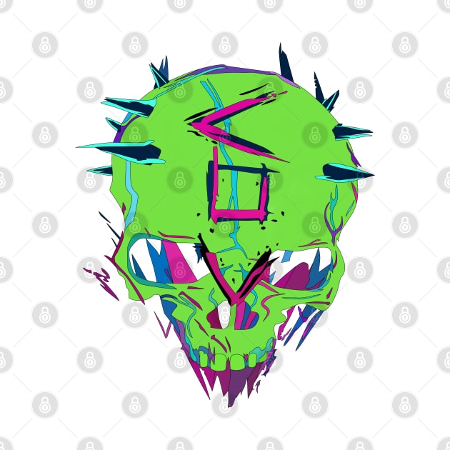 Neon skull by Rasheba