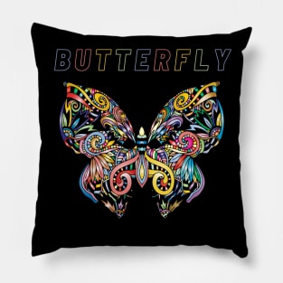Butterfly Mandala T-Shirt Pillow