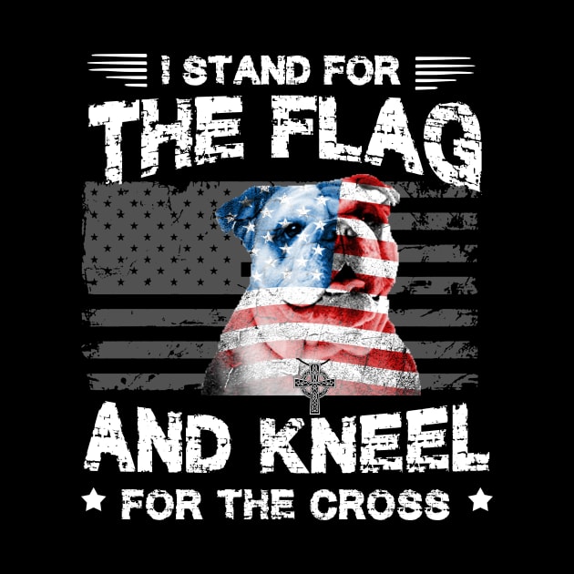 Bulldog Dog Stand For The Flag Kneel For Fallen by Antoniusvermeu