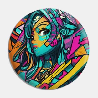 Girl In Urban WallStyle - AI Art Pin