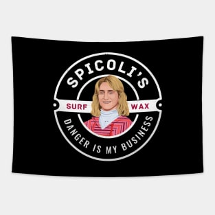 Spicoli's Surf Wax - "Danger is my business" - vintage logo Tapestry