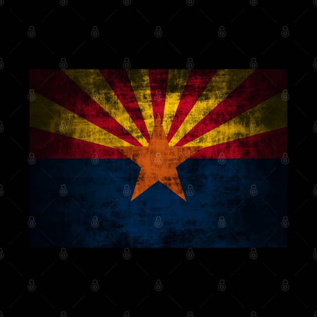 Vintage Rustic Arizona Flag by E