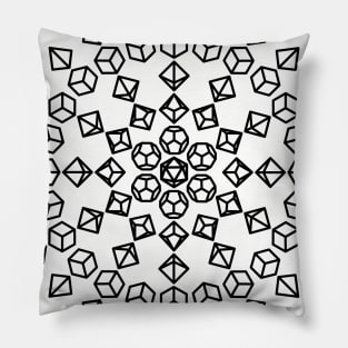 Polyhedral Dice Star Black Pillow