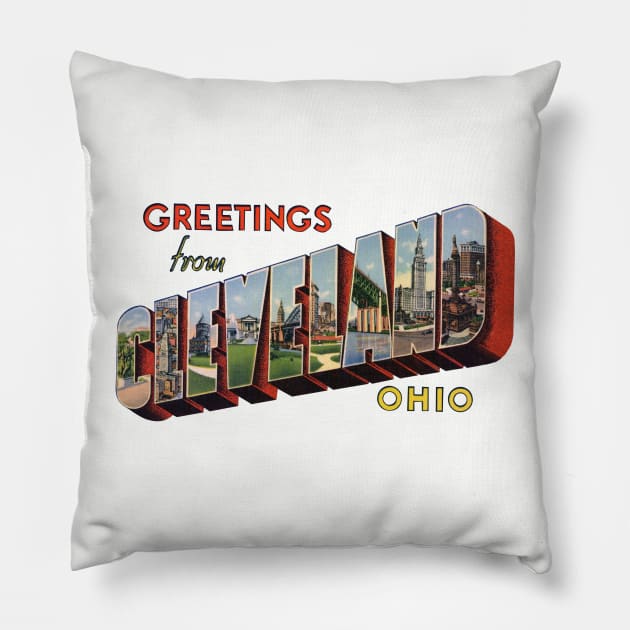 Greetings from Cleveland Ohio Pillow by reapolo