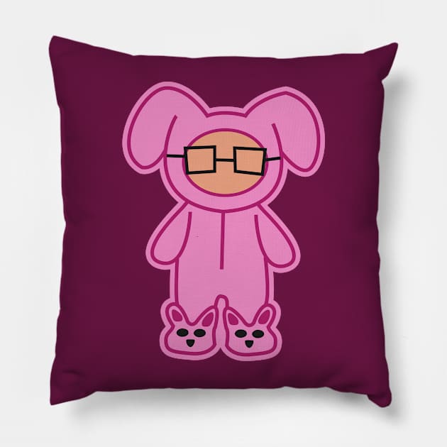 Cute Ralphie Bunny Suit Cartoon Pillow by SLAG_Creative