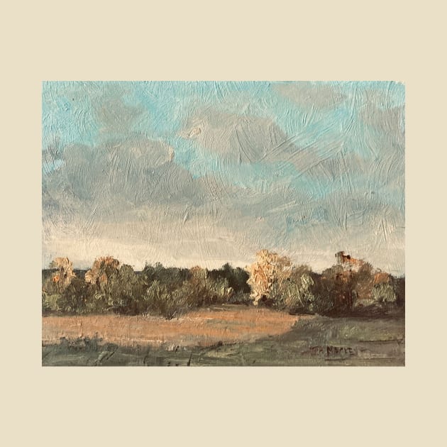 Muted Tone Golden Landscape Oil Painting by Gallery Digitals