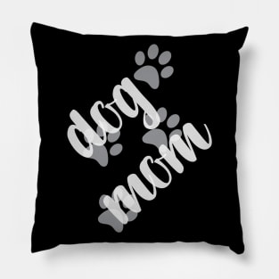 Funny Dog Mom with Dog Paw Prints Pillow