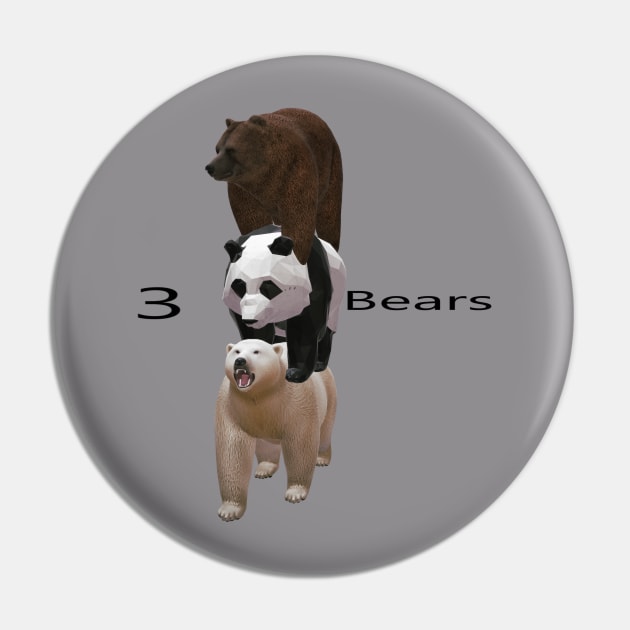 3 bears Pin by Uberhunt Un-unique designs