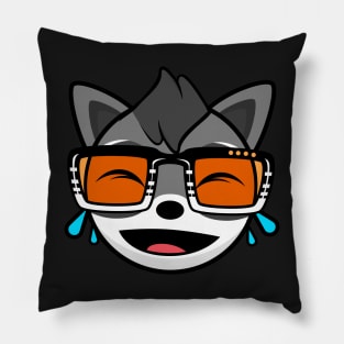 Laughing Raccoon Rocky Pillow