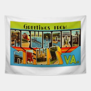 Greetings from Newport News, Virginia - Vintage Large Letter Postcard Tapestry