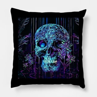 Flowers and Skull Pillow