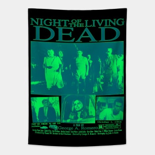 Night of the Living Dead - Horror Classic Spooky Film Poster 1968 (green) Tapestry