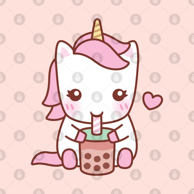 Cute Unicorn Loves Drinking Bubble Tea by rustydoodle