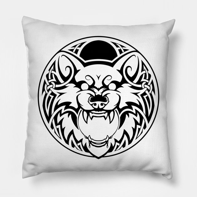 Skoll Pillow by ArcticWanderer