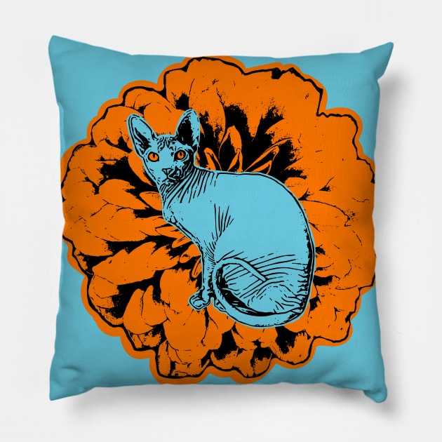 Sphynx Flower Pillow by PeachesPaisleyProton