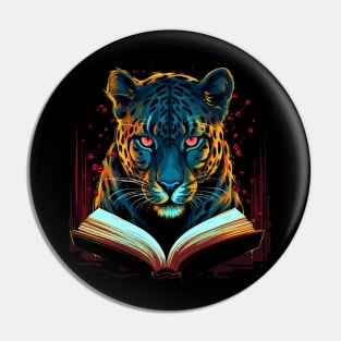 Leopard Reads Book Pin