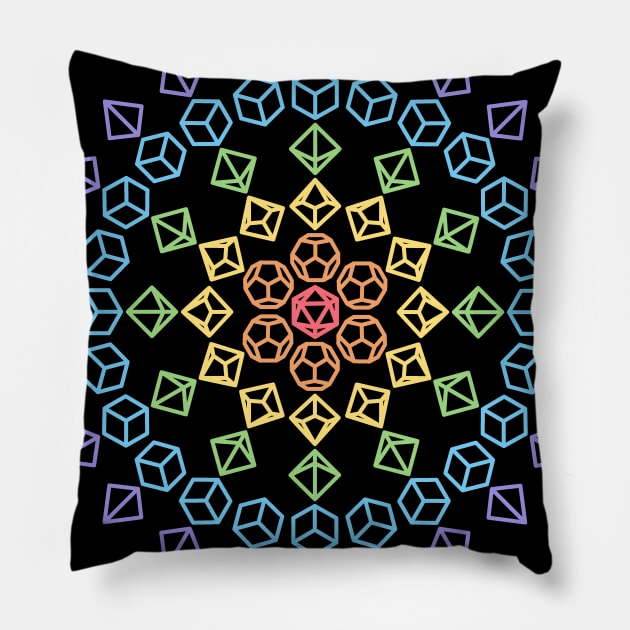 Polyhedral Dice Star Rainbow Pillow by OfficialTeeDreams