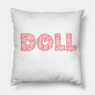 Doll Bubble Gum melted graphic Pillow