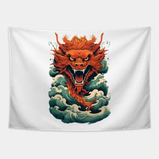 Chinese red Dragon Tapestry