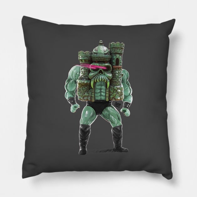 Castle Grayskull with Laser Eyes! Pillow by MatheussBerant