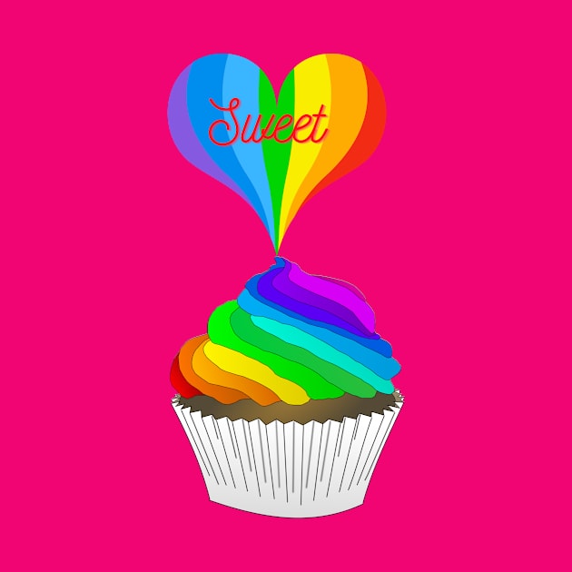 Cupcake Rainbow Sweet Heart by The Boho Cabana