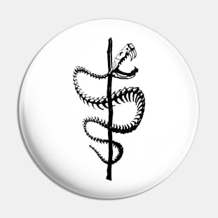 Aesculape Skeleton Snake Design Pin