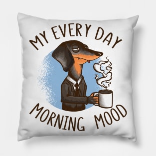 Dog Drinking Coffee Pillow