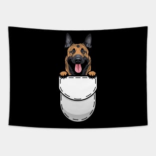 Funny Belgian Shepherd Malinois Pocket Dog Tapestry