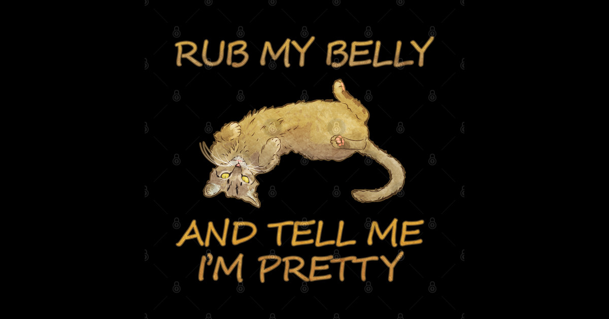 Rub My Belly And Tell Me Im Pretty Cat Sticker Teepublic 