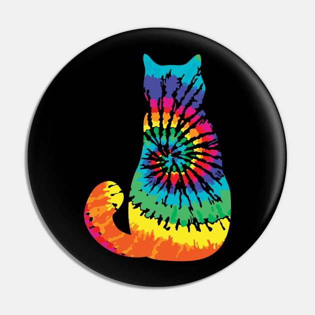 Tie Dye Cat Retro Pattern Pin by aneisha