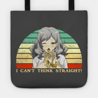 I Can't Think Straight - Lesbian Anime Pun - Retro Sunset Tote