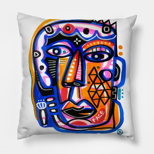 ABSTRACT FACE Pillow by Daria Kusto