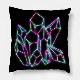 Glowing neon crystals Pillow