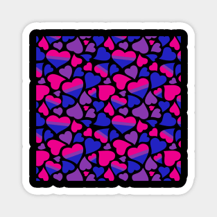 Bisexual Pride Hearts Pattern Magnet