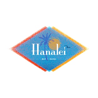 Hanalei Bay, Kauai Retro Mid Century Style T-Shirt