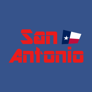 San Antonio, Texas with Texas Flag T-Shirt