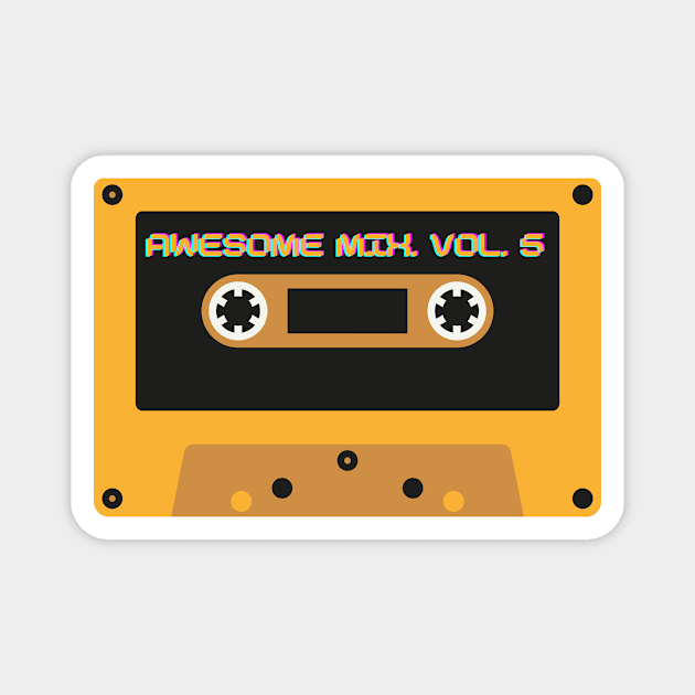 Awesome Mixtape Vol. 5 Casette Player Guardians of the galaxy Magnet by waltzart