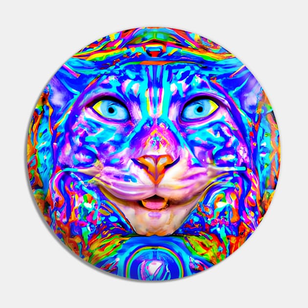 Kosmic Kitty (6) - Trippy Psychedelic Cat Pin by TheThirdEye