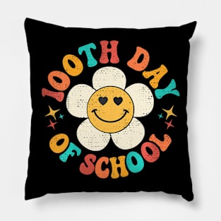 Groovy 100 Days Of School Hippie Floral Teacher Student Kids Pillow